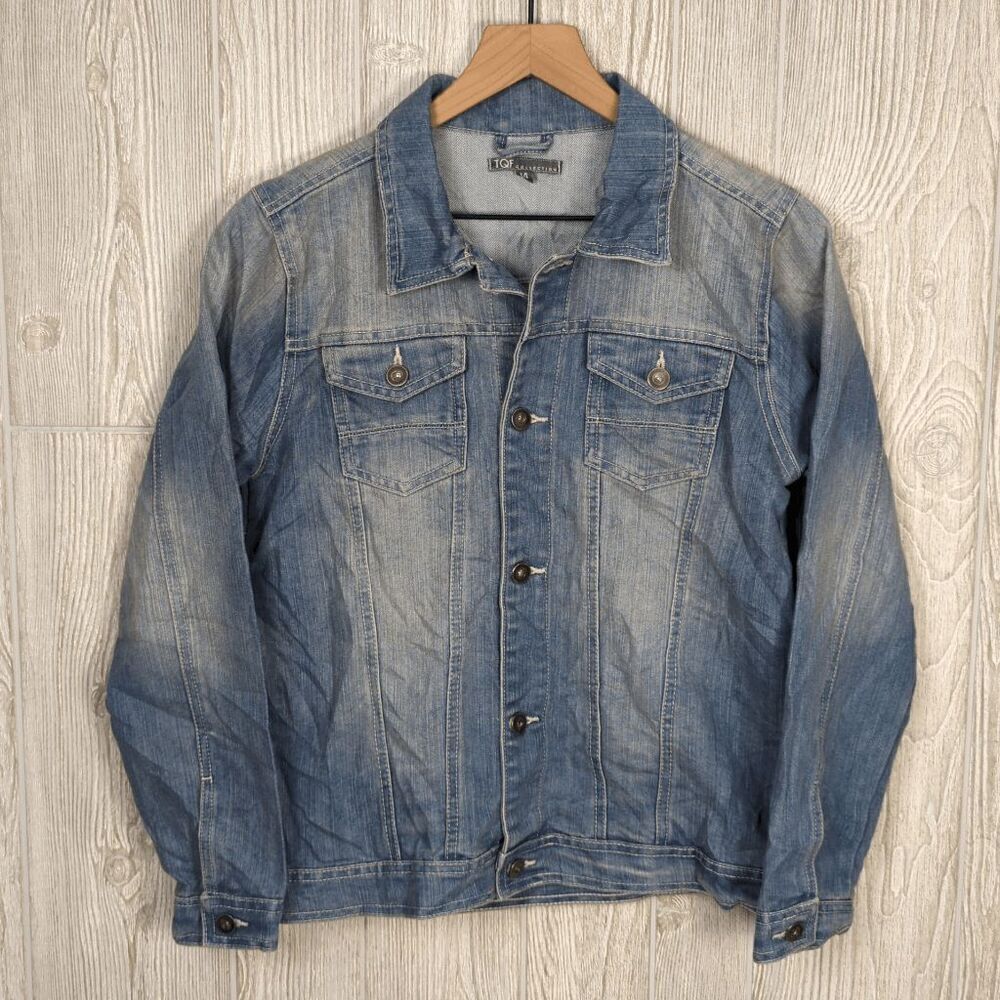 Vintage Women’s Size 14 Blue Light Wash Denim Trucker Jean Jacket Pockets